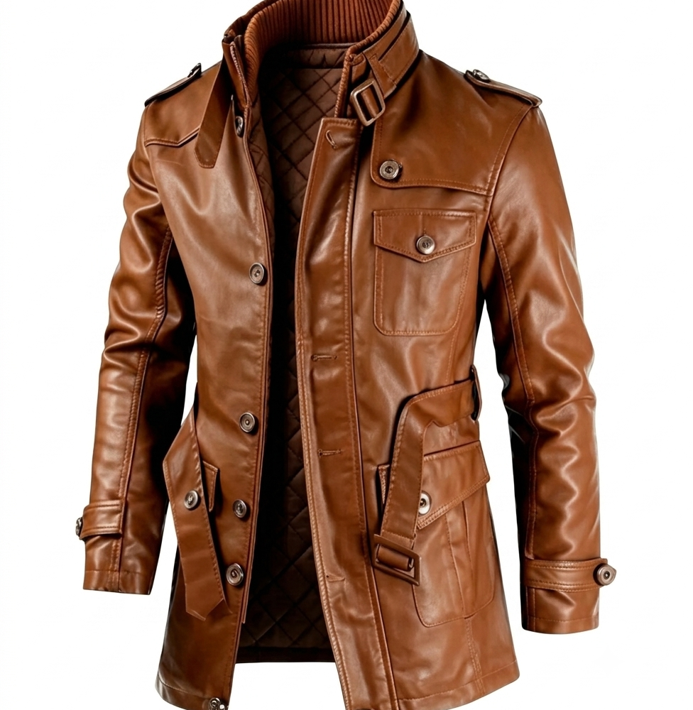1995 leather trench coat